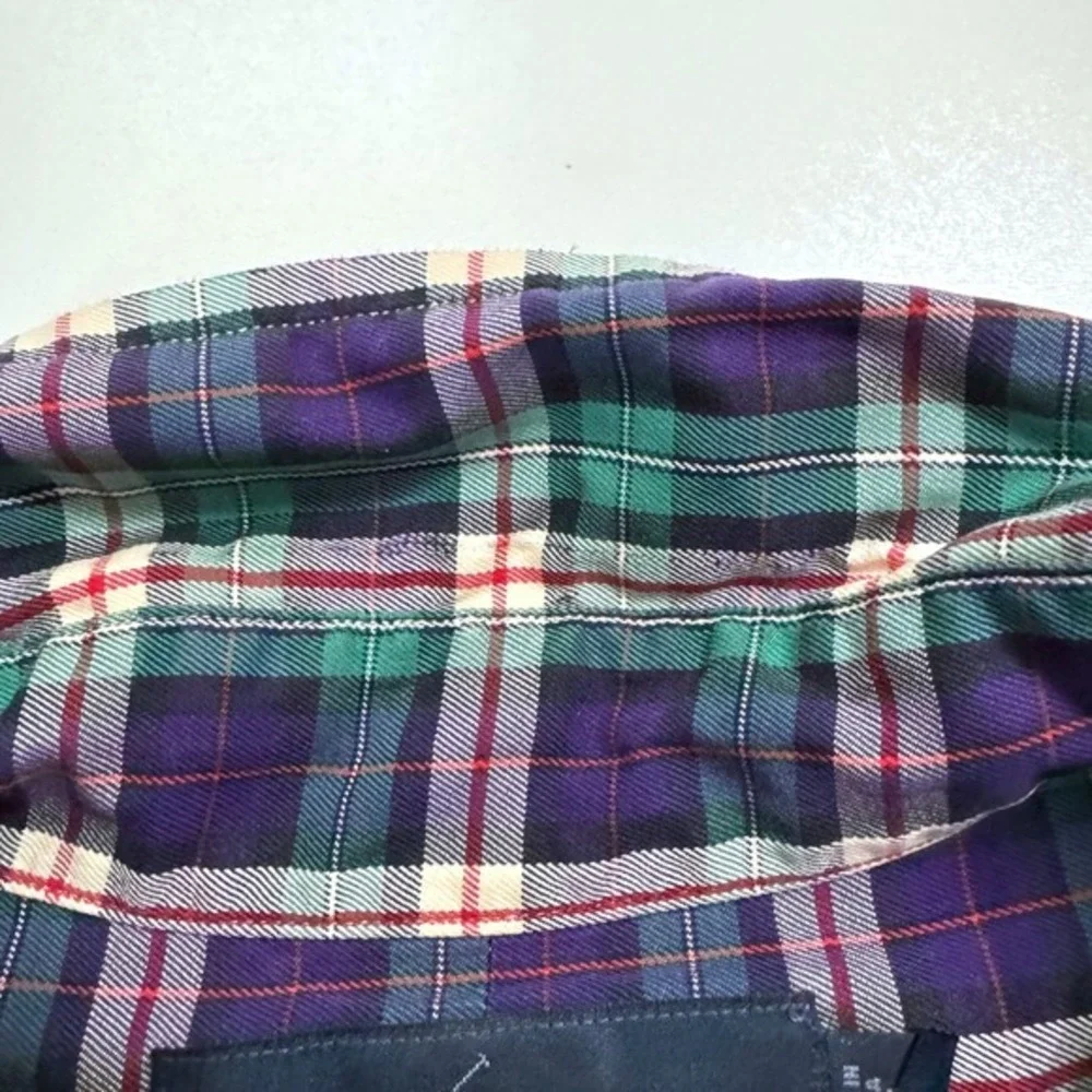 Ralph Lauren Polo 100% Cotton Blake Button Down Shirt Green‎ Purple Plaid XXL